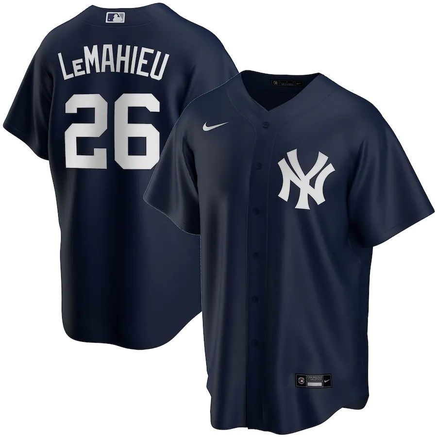 Mens New York Yankees #26 DJ LeMahieu Nike Navy Alternate Replica Player MLB Jerseys->new york yankees->MLB Jersey